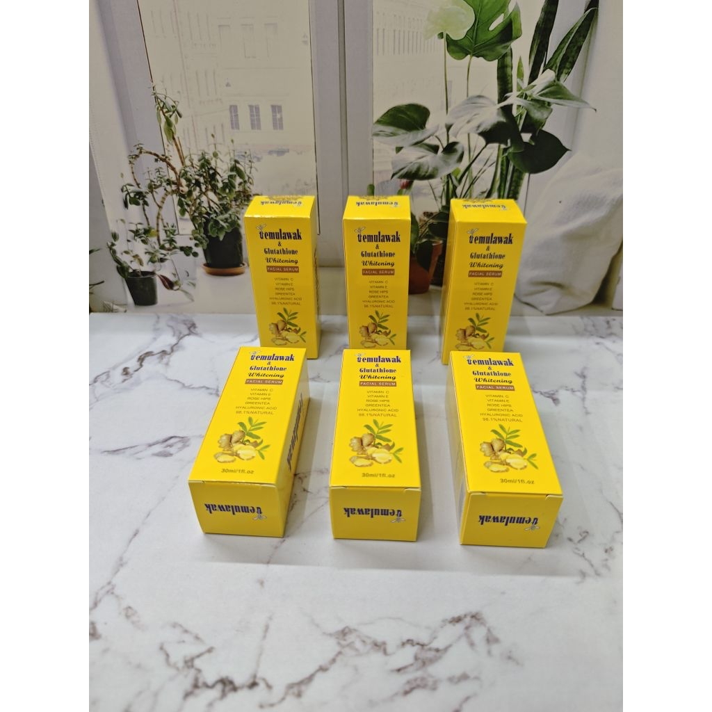 Serum Wajah Temulawak Glutathione 6 Botol – Whitening, Anti Flek & Melembabkan