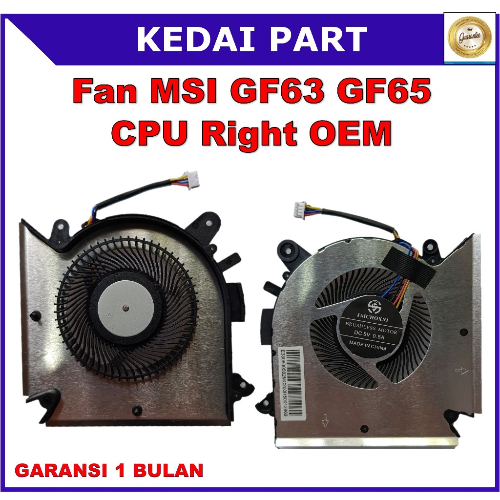 Fan MSI MSI GF63 GF65 9RCX-818 9SC-066 8SC-030 Thin CPU Right OEM