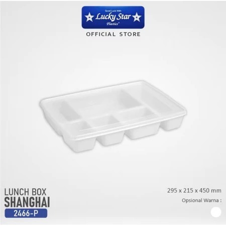 Lunch box lucky star shanghai putih ( 2466-P )