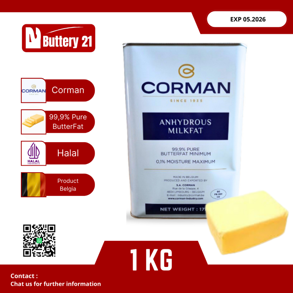 BUTTER CORMAN/CORMAN AMF PI-3 MILK FAT 99.9%/CORMAN LEMAK MENTEGA MURNI 99,9%/CORMAN P13