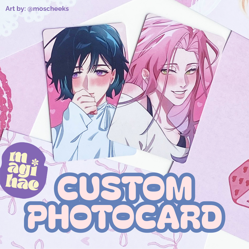 [PREMIUM] Custom Photocard Print 2 Sisi Laminasi Glossy Matte Hologram Glitter - Magihae