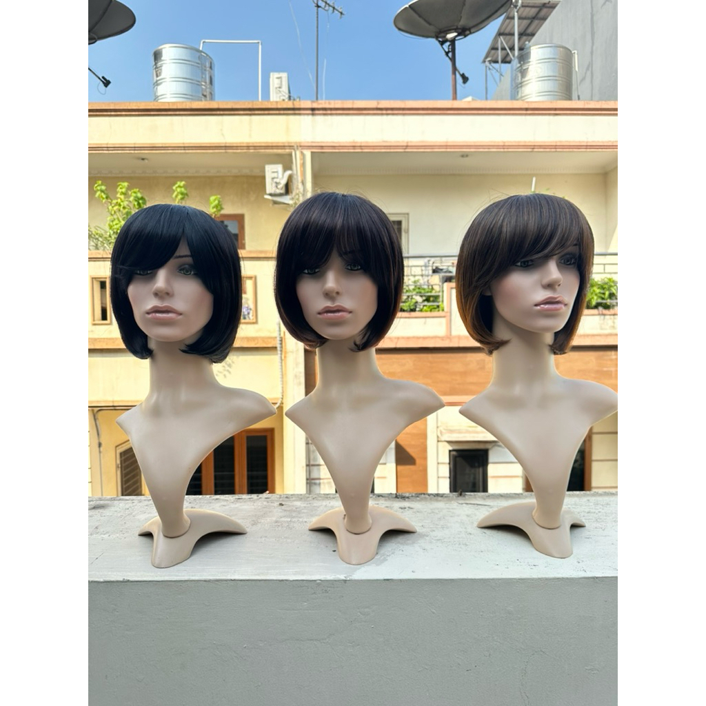 wig wanita rambut palsu bob pendek berponi model korea FS 02