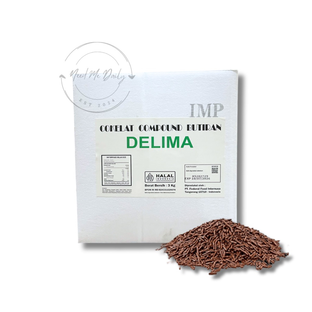 

Meses Delima Coklat Butir Repack 500gr 1kg | Ceres Seres Meises Cokelat