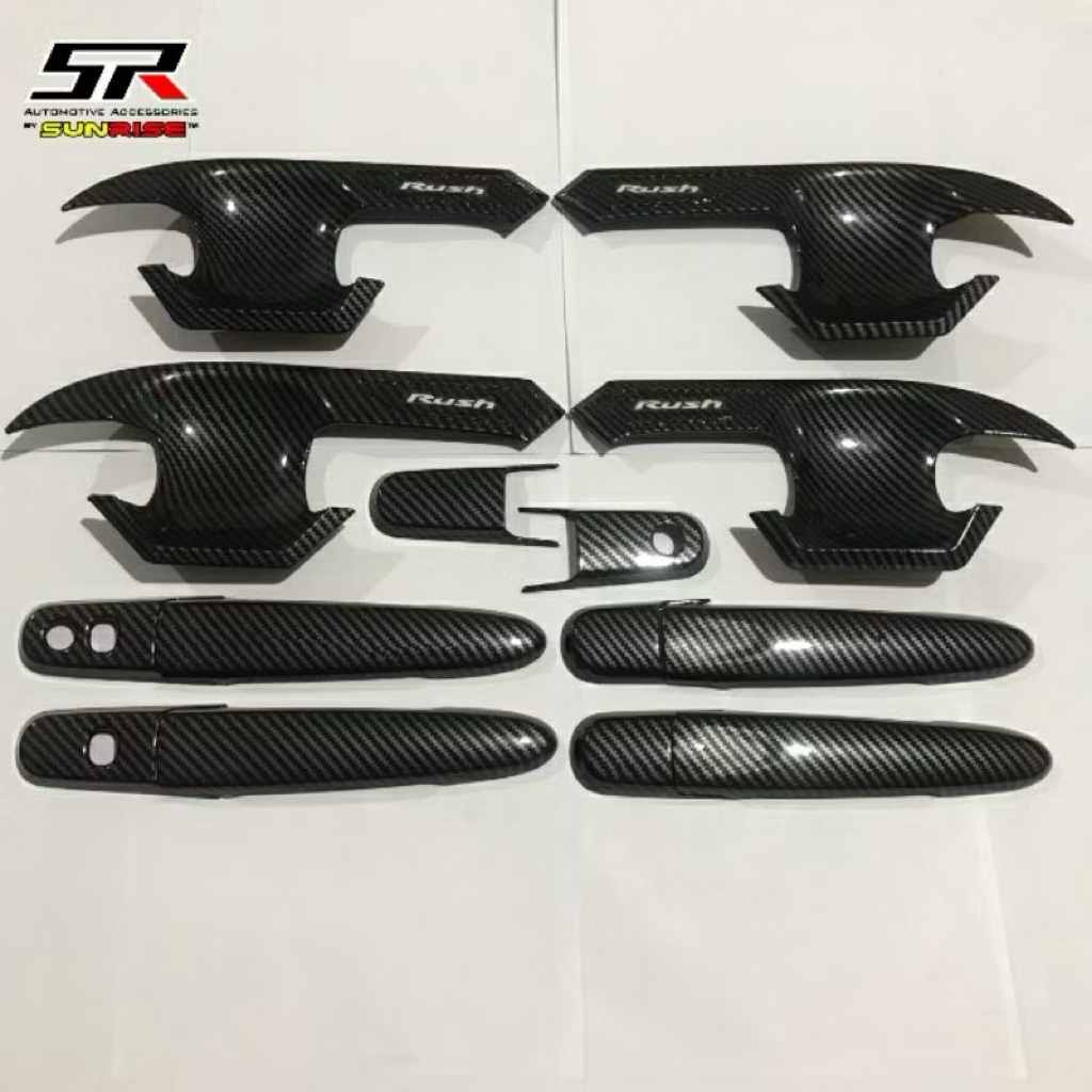Outer door Handle & Cover Handle Mobil Rush 2018-2022 Cover Handle Aksesoris Mobil Hitam Doff Black 