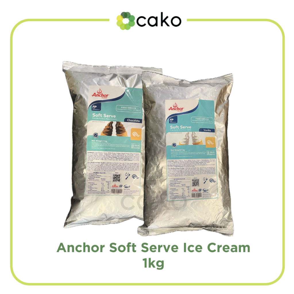

Anchor Soft Serve Ice Cream Vanilla & Coklat 1kg / Premiks Es Krim