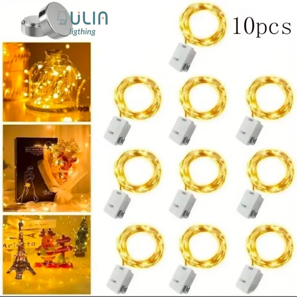 Lampu Tumblr Fairy Kawat 10 PCS 1M 10LED 3M 30LED 5M Kuning RGB Putih Dekorasi Natal Kado Aesthetic