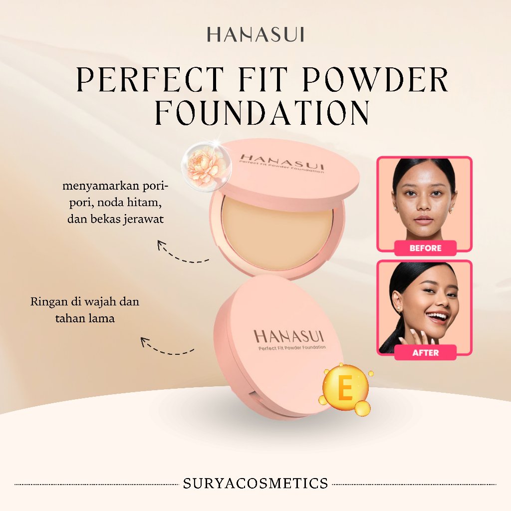 HANASUI - PERFECT FIT POWDER FOUNDATION + FREE GIFT / BEDAK PADAT / BEDAK WAJAH / BEDAK PADAT HANASU