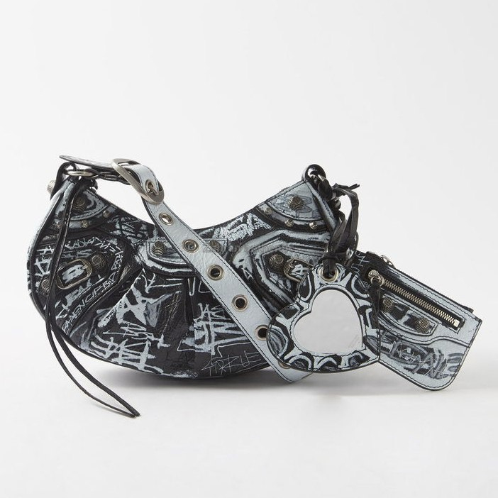 Balen ciaga Le Cagole XS Graffiti Bag Black with Wristlet Original