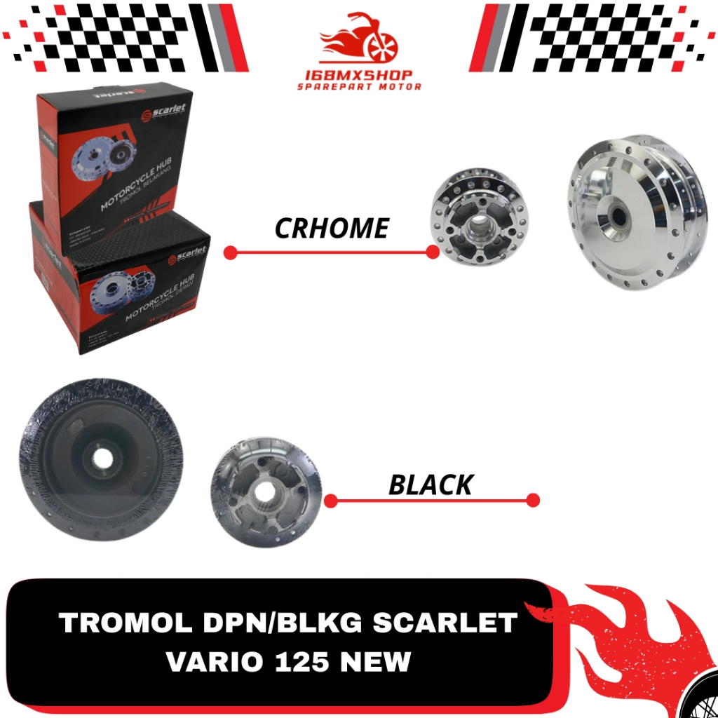 Tromol Depan & Belakang { VARIO 125 } " Original Scarlet "