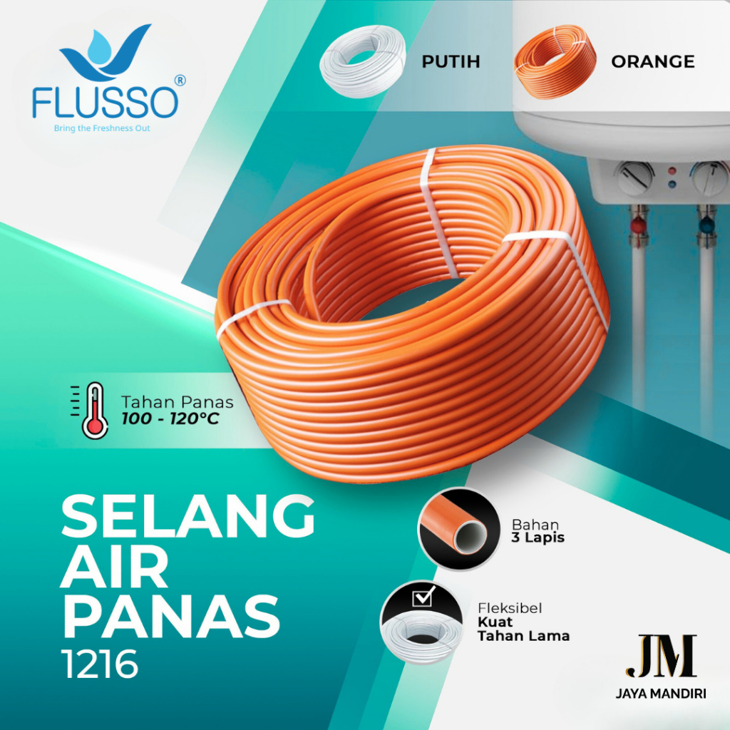 Flusso Selang Air Panas Selang Water Heater 1/2 Inch Selang Dekorasi Pipa Elastis| | 844