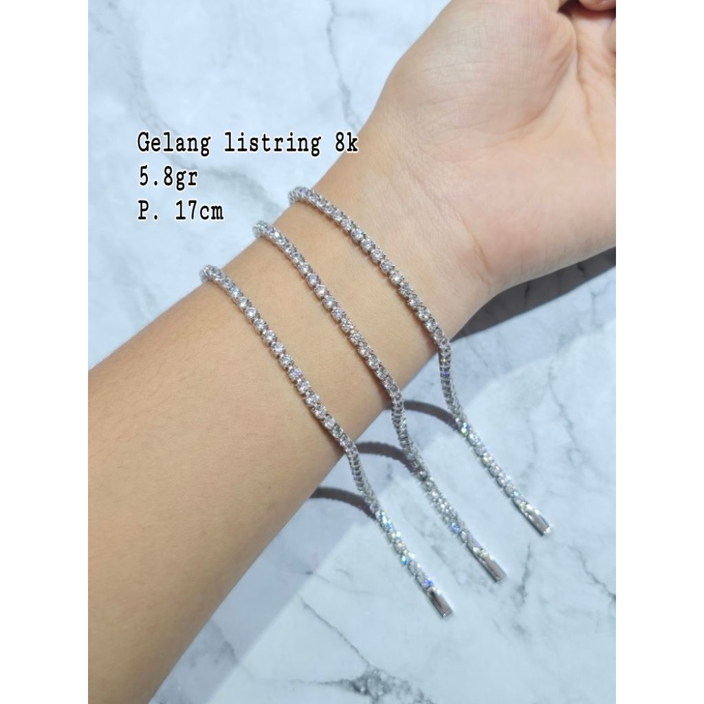 Gelang rantai mata full mas putih