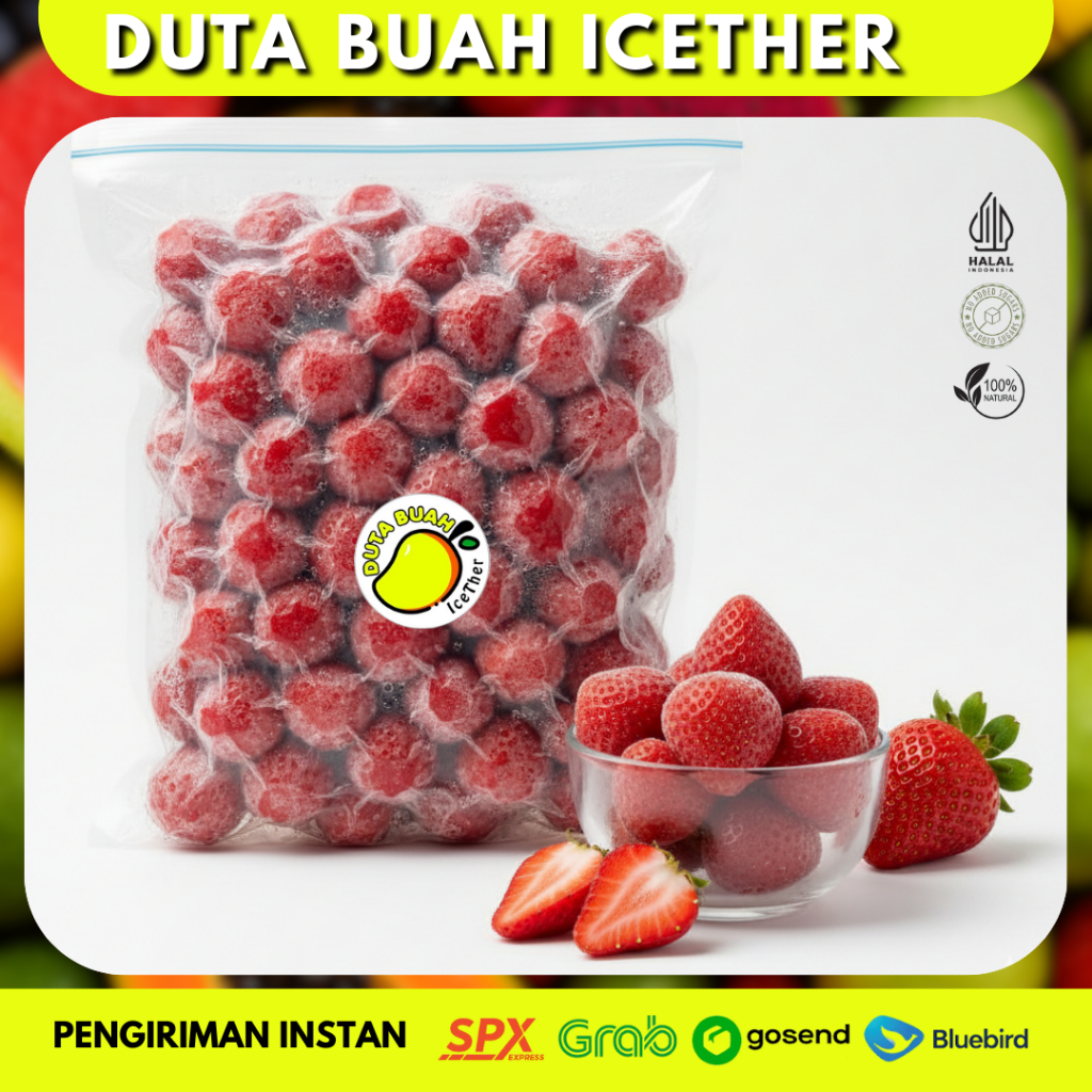 Strawberry Frozen Fruit – Buah Beku Segar Siap Konsumsi | Duta Buah Icether Bandung