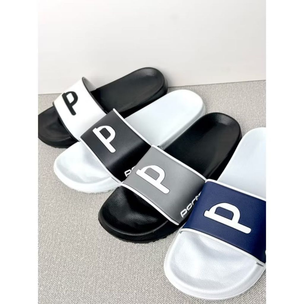 SANDAL, SANDAL COWOK, SANDAL KARET COWOK, SANDAL KARET, SANDAL HITAM PUTIH, SANDAL SLOP COWOK, SANDA