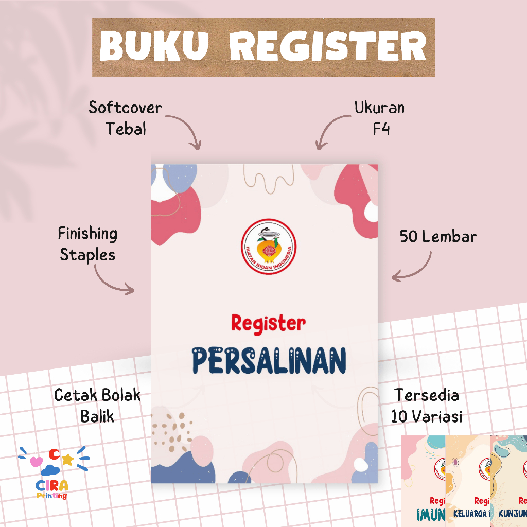 

Buku Register Persalinan , buku Kunjungan Pasien harian , Buku Register Hamil Buku Kunjungan Pasien Harian , Register persalinan , register ibu