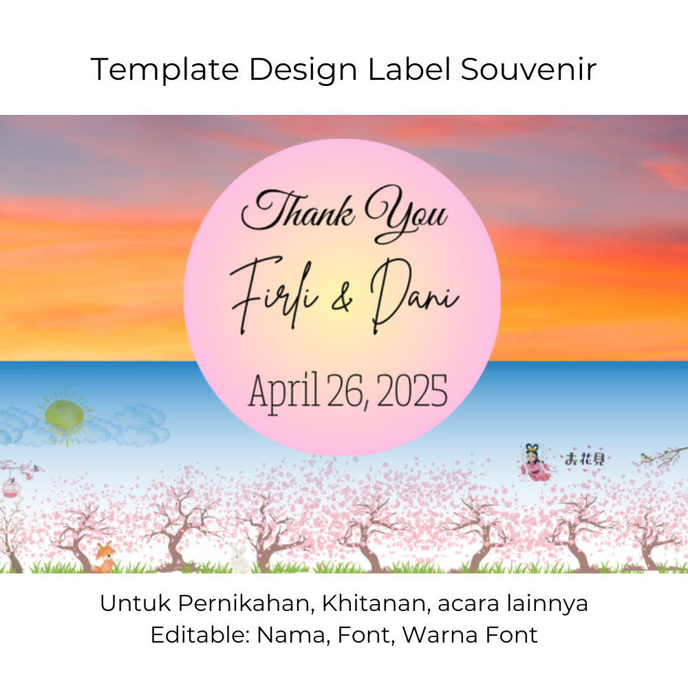 

Label Souvenir Pernikahan Custom – Desain Indah Mewah, Nama & Tanggal Bisa Edit