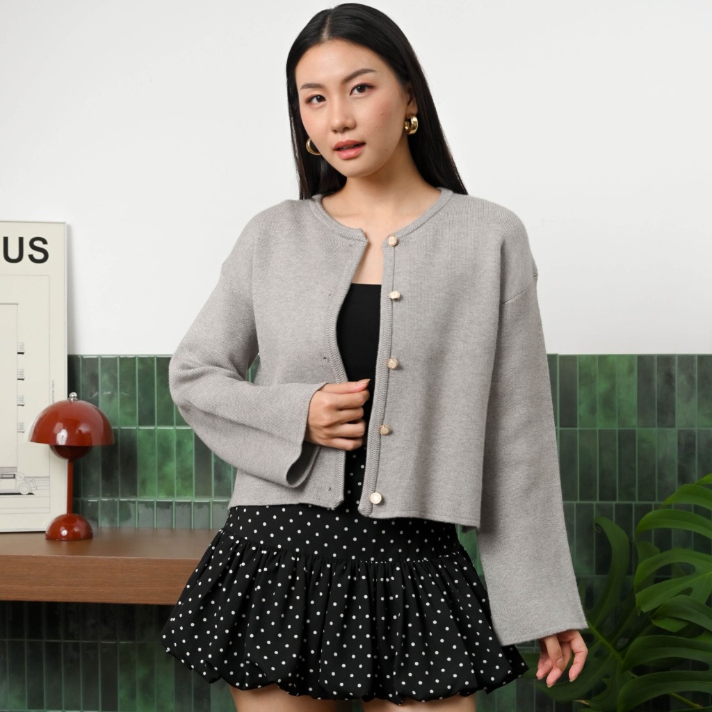 SUETERCLOTH - Biel Oversize Knit Cardigan longsleeve /  Cardigan Wanita Kancing / Blazer Bahan Knit 