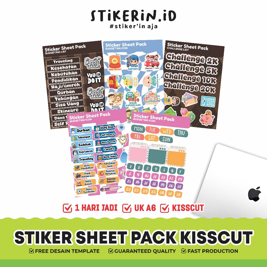 

Cetak Sticker Sheet A6 | VINYLGLOSSY | stiker Merchandise | Stiker celengan target