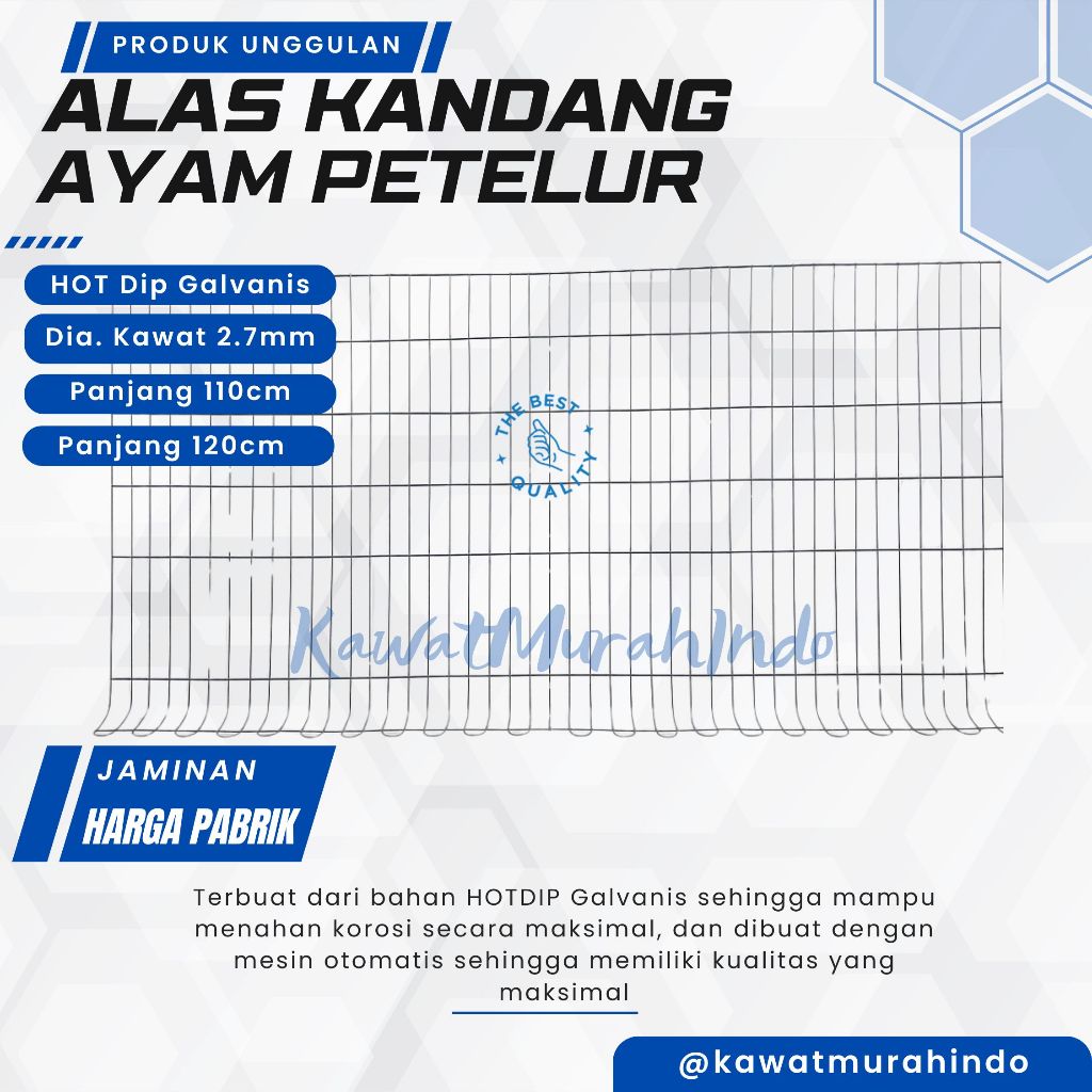 ALAS KANDANG AYAM PETELUR BAHAN HOTDIP GALVANIS ANTI KARAT 15 TAHUN TERMURAH