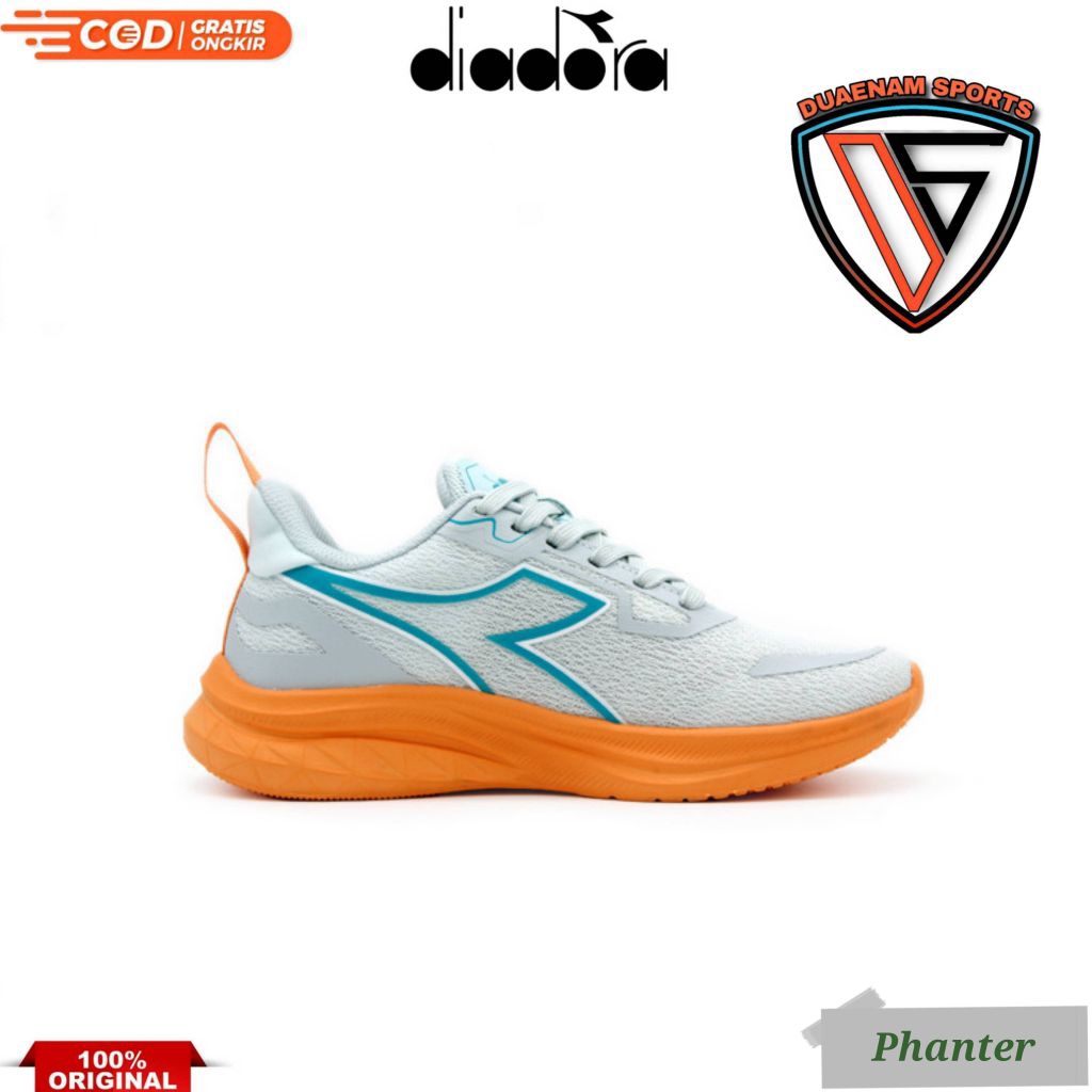 SALE DIADORA PHANTER WOMEN'S RUNNING SHOES-GREY ORANGE