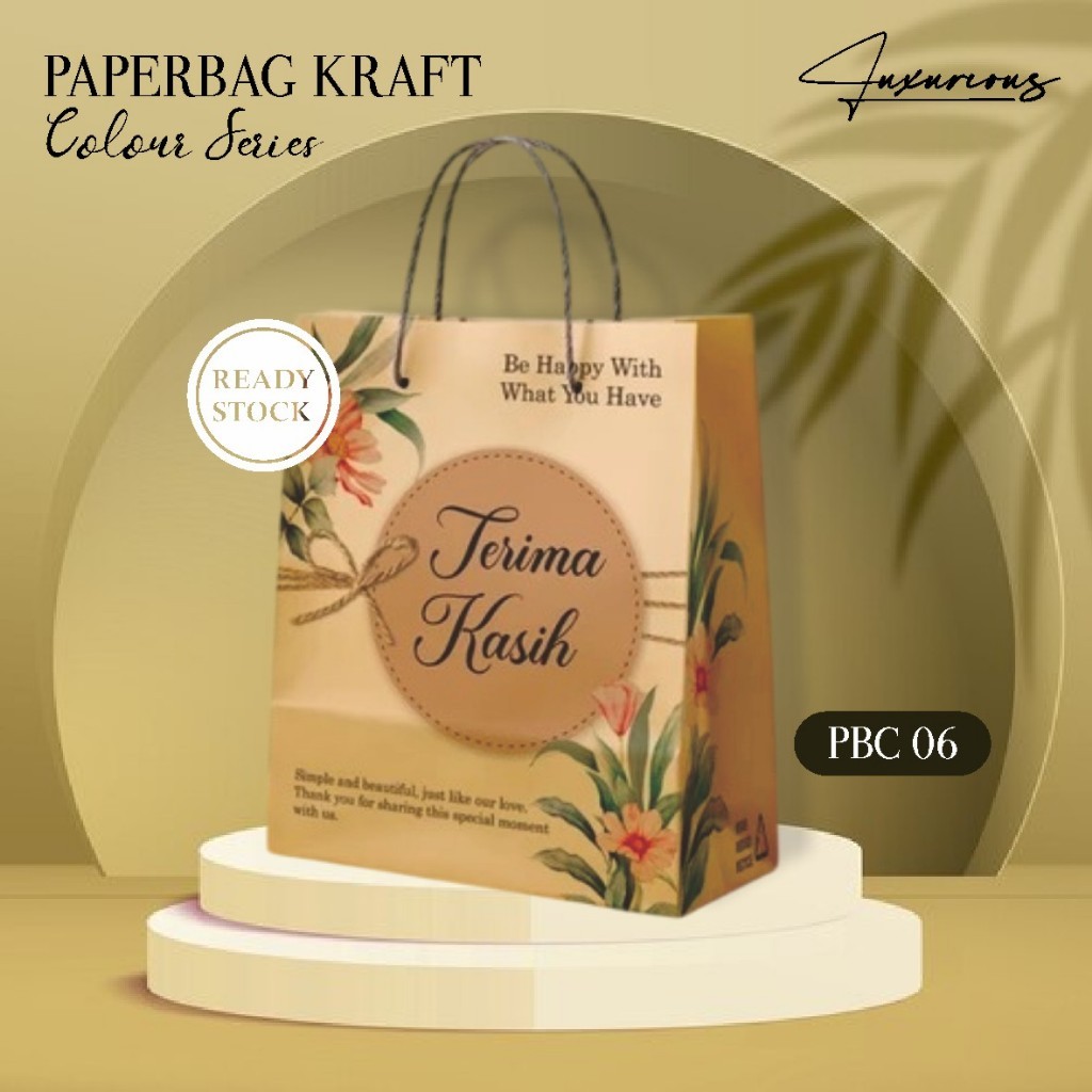 

(Stock Normal) Paper Bag Souvenir Pernikahan Warna - Paperbag Colour Motif PBC 06 READY STOCK