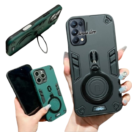 CASE HP OPPO RENO 4 4G Hard Case Robot Kickstand Case Ring Pro stand Holder