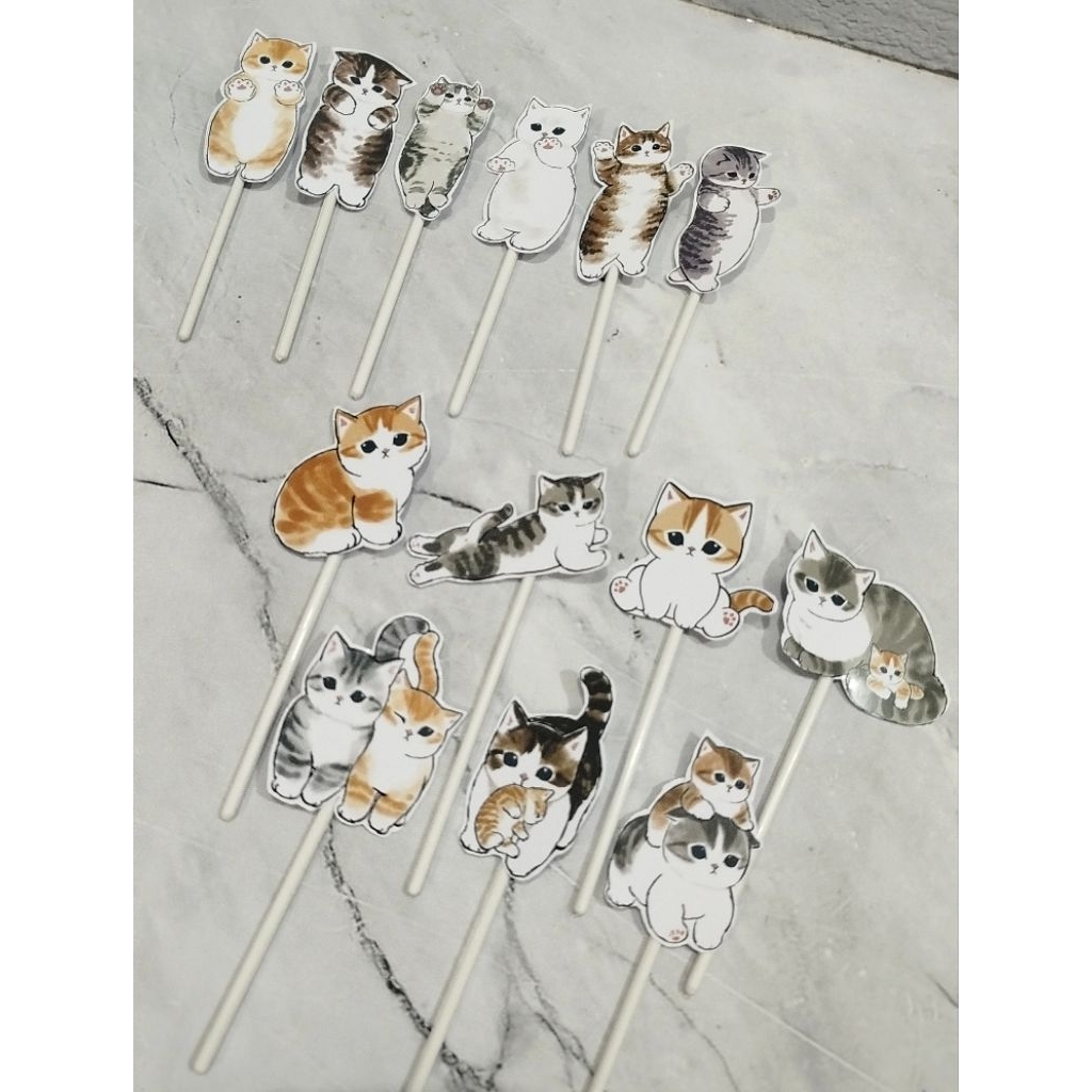 Cake Topper Mofusand - Hiasan Kue Ulang Tahun Topper Kertas Kucing