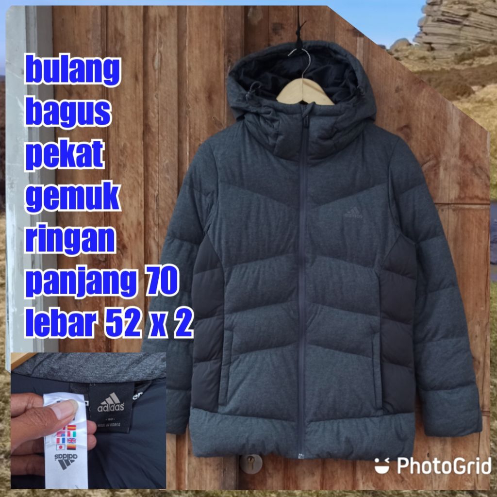 jaket gunung outdoor puffer gelembung winter salju bulang bulu angsa adidas