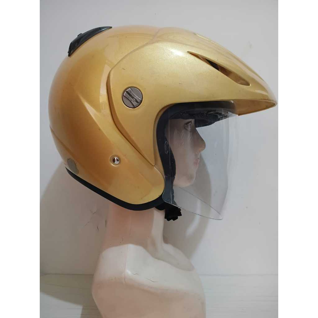 HELM UNIK INK CX22 GOLD KUNING KEEMASAN SOLID RARE LANGKA