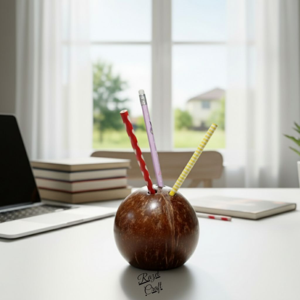 

Tempat Alat Tulis Batok Kelapa | Tempat Pensil Unik Ramah Lingkungan