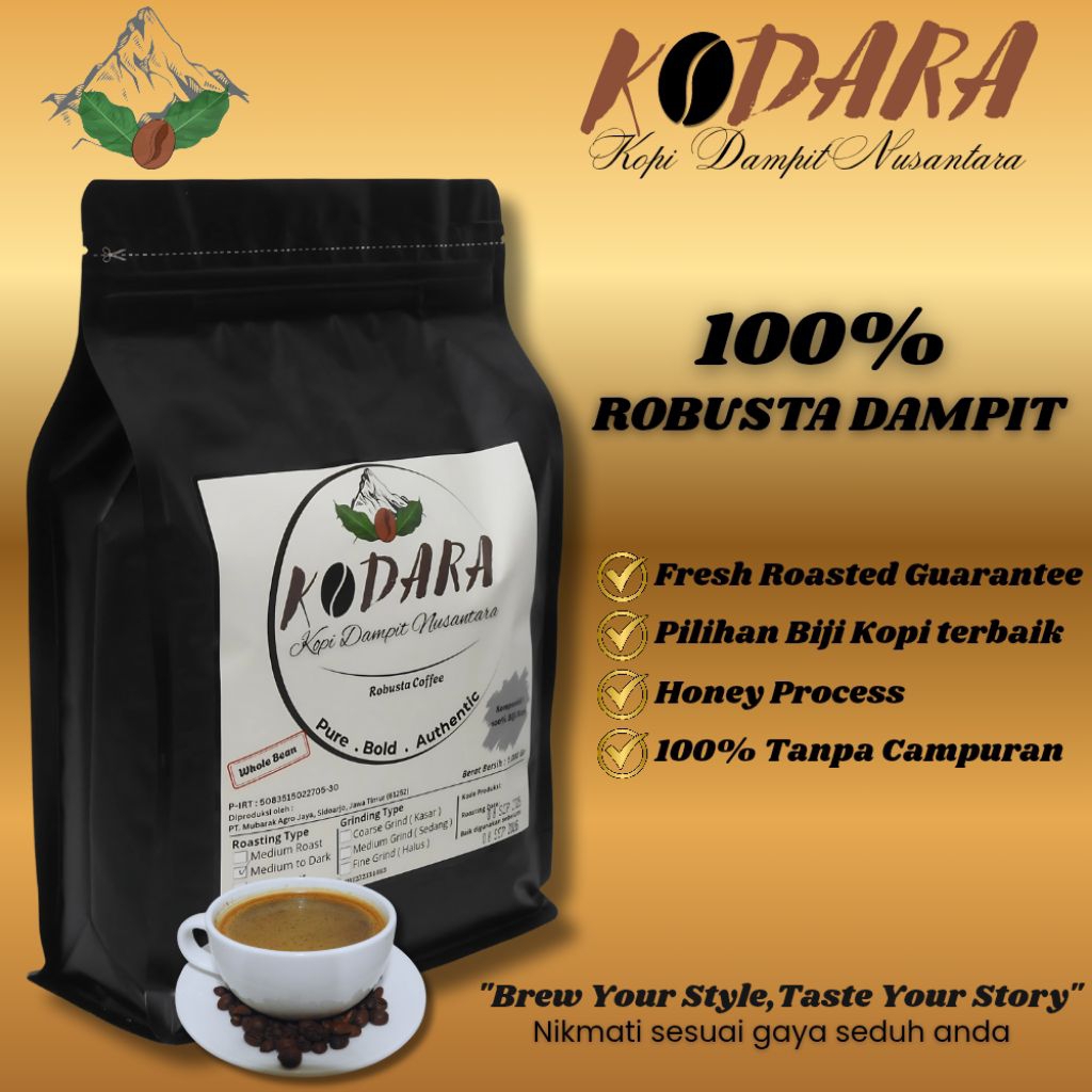 

KODARA - Kopi Robusta Dampit Asli | Whole Bean & Bubuk | Fresh Roasted | 100% Kopi Robusta Dampit