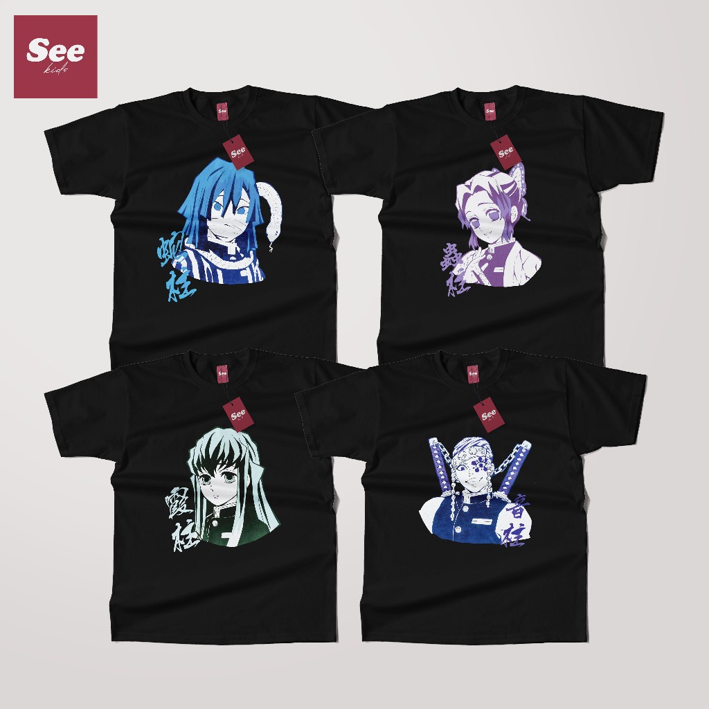 Demon Slayer Anime Manga T-shirt Face Color - Baju Demon Slayer Dewasa Anak Remaja