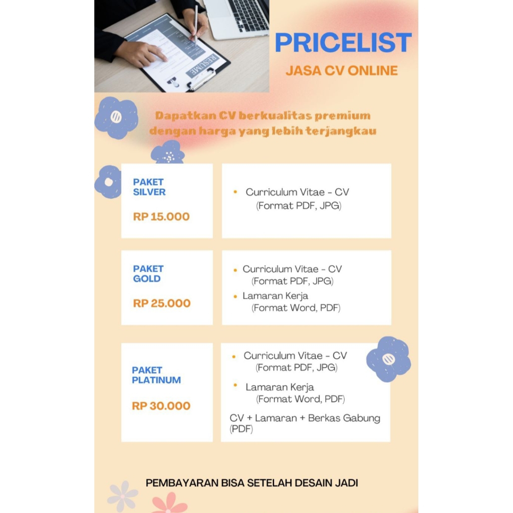 Jasa Edit CV Format PDF & JPG | Siap Lamar Kerja