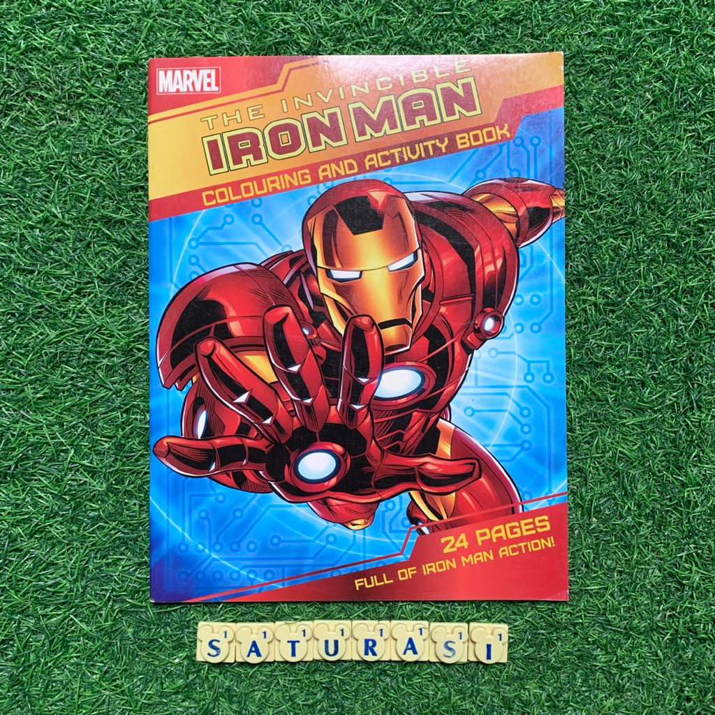 (Saturasi Preloved) Marvel Iron Man Coluring and Activity Book - Buku Aktivitas Anak Import