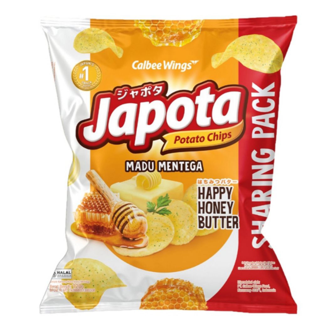 Japota Keripik Kentang 120gr / Rumput Laut Jepang / Madu Mentega
