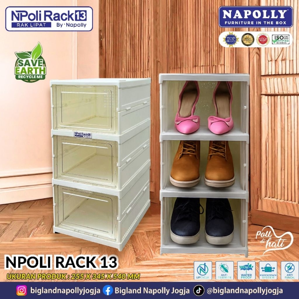 Napolly Rak Sepatu / Lipat / Serbaguna Npoli Rack