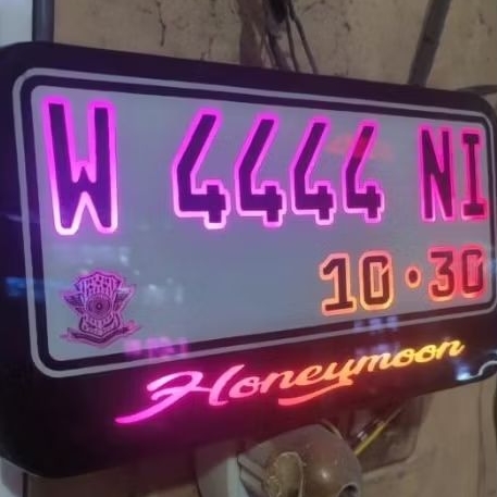 PLAT NOMOR MOTOR MENYALA LED RGB + MODUL DMX
