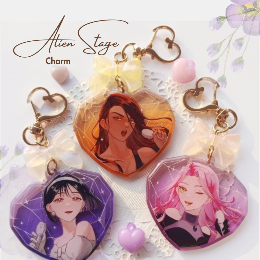 ALNST Alien Stage Heart Epoxy Charm Keychain Mizi Sua Fanmerch by Izurachii