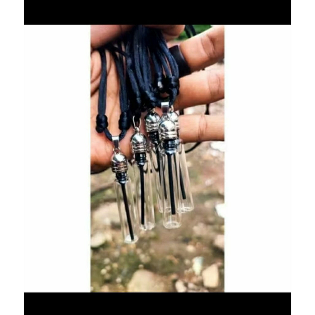kalung liontin tabung kosong 2ml liontin tabung buka tutup kalung cowok cewek