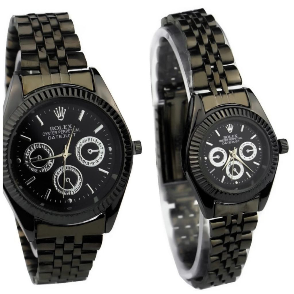 Jam tangan couple Rolex rantai - Full Hitam