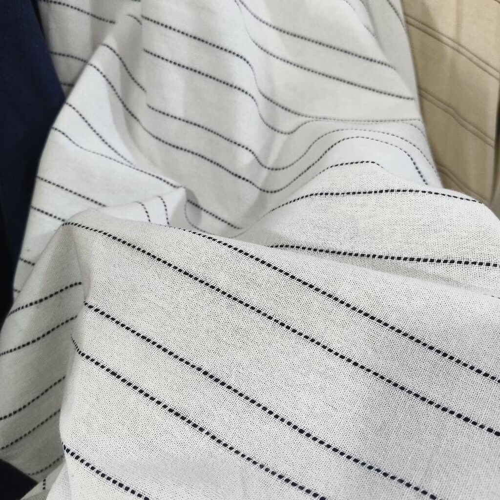 PROMO Kain Katun Linen Salur Premium/Kain Katun Linen Meteran/Kain linen Meteran