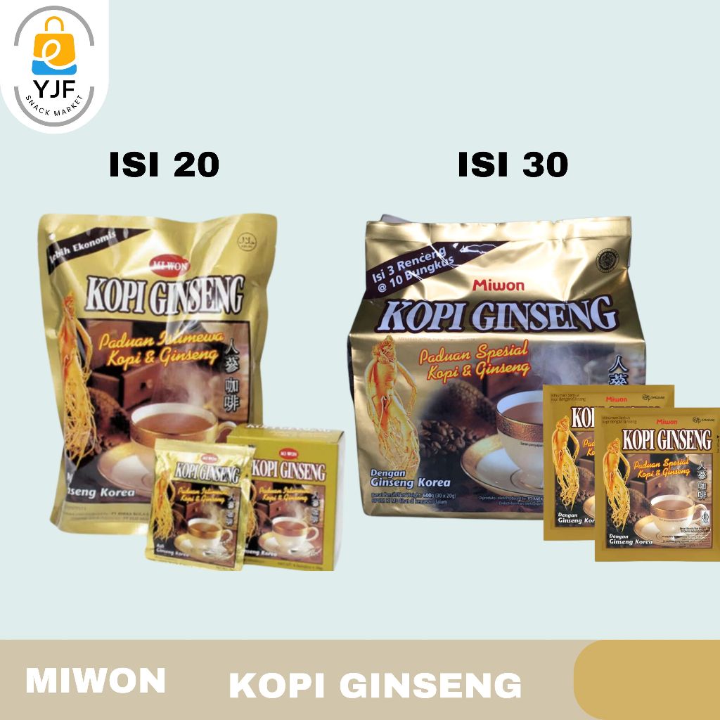 

Mamasuka Miwon Kopi Ginseng / Kopi Instan Ginseng isi 20 PCS / 400g