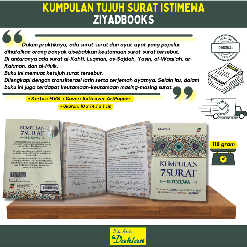 KUMPULAN TUJUH SURAT ISTIMEWA , SOFTCOVER , KERTAS HVS, TOKO BUKU DAHLAN PENERBIT ZIYADBOOKS