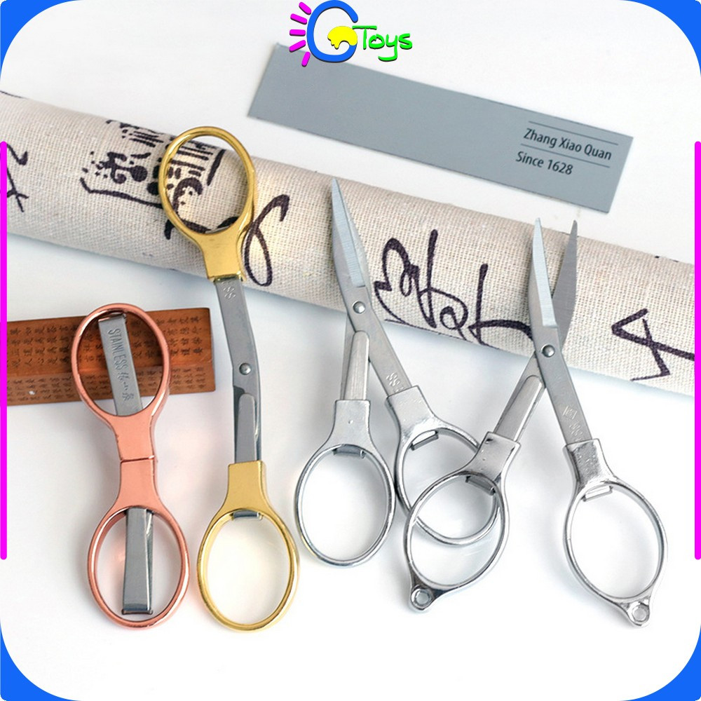 

EC CR-C1199 Gunting Lipat Portable Bahan Stainless Steel / Gunting Lipat Mini Gunting Travel Scissors Serbaguna Model Kacamata