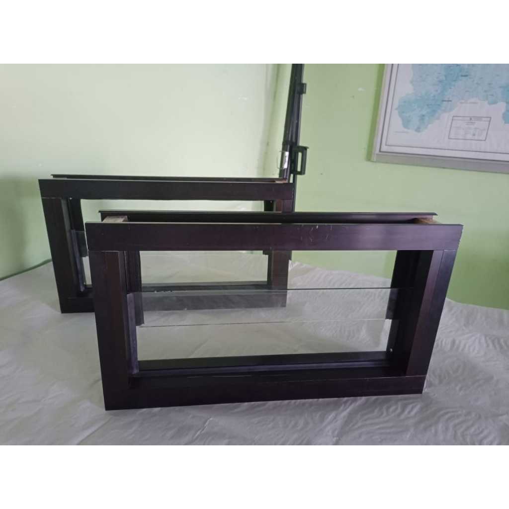 Jendela boven kamar mandi 30x60 Kaca Zigzag Jendela Aluminium Kamar Mandi