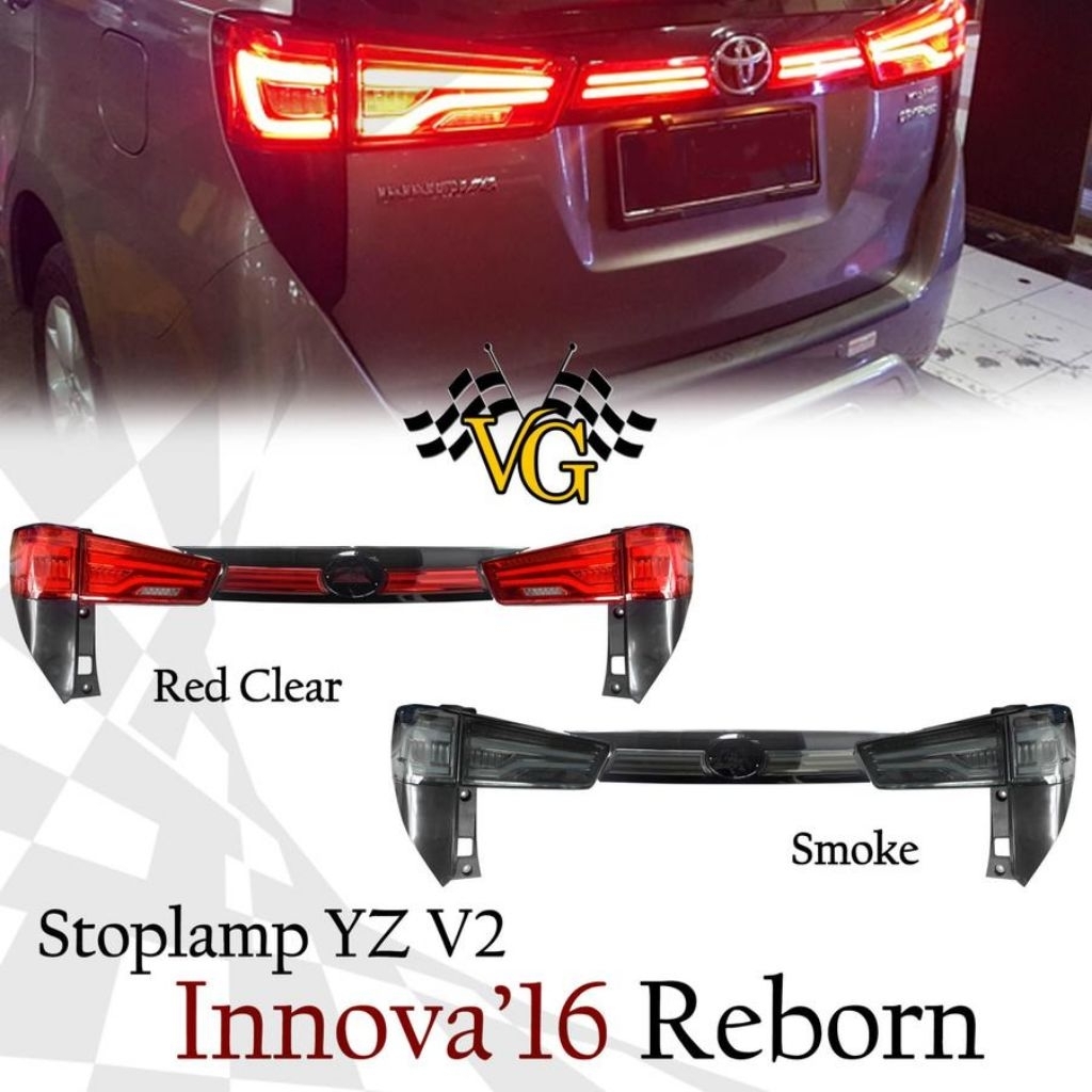 STOPLAMP INNOVA REBORN 2016 - 2025 B*M*W STYLE NON WELCOME YZ V2 SMOKE WHITE LAMPU BELAKANG MOBIL IN