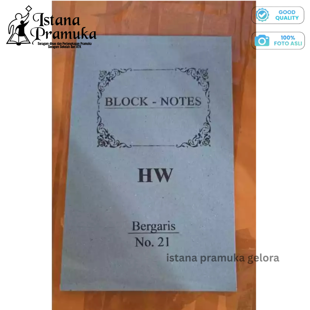 BUKU NOTES / BLOCK NOTES NO.21 GARIS MEREK HW – Istana Pramuka Gelora