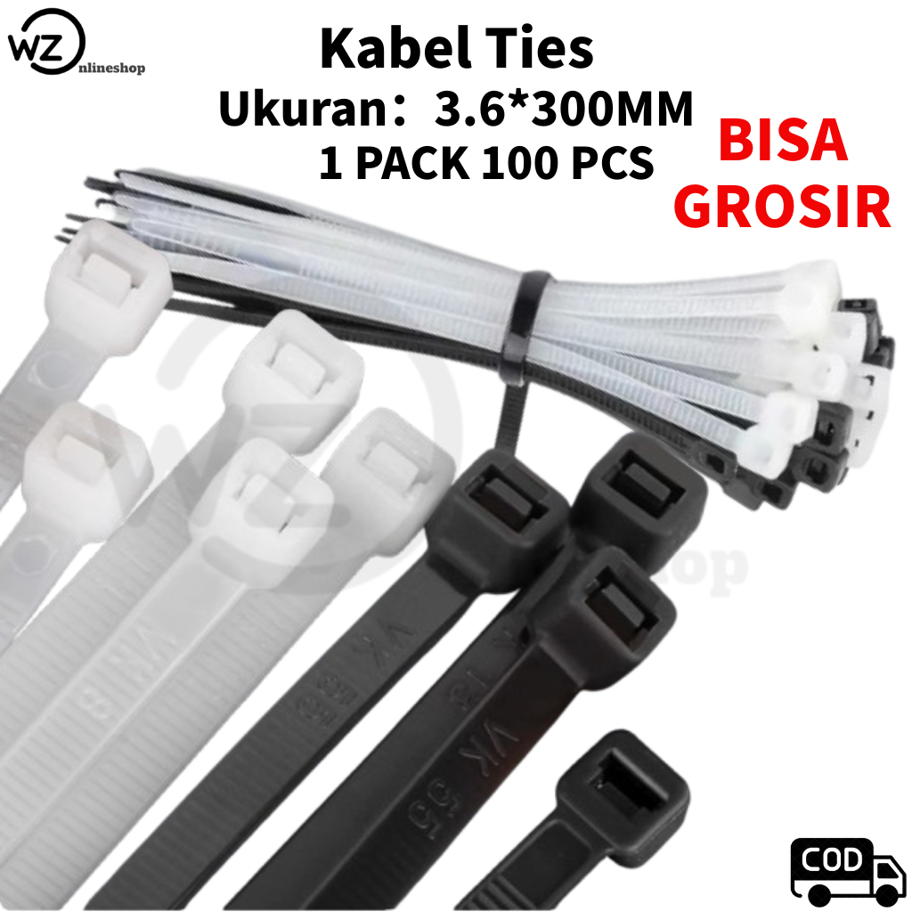 

Nylon Cable Tie 3.6X300mm Kabel Ties Tis 300mm 1PACK isi 100PCS