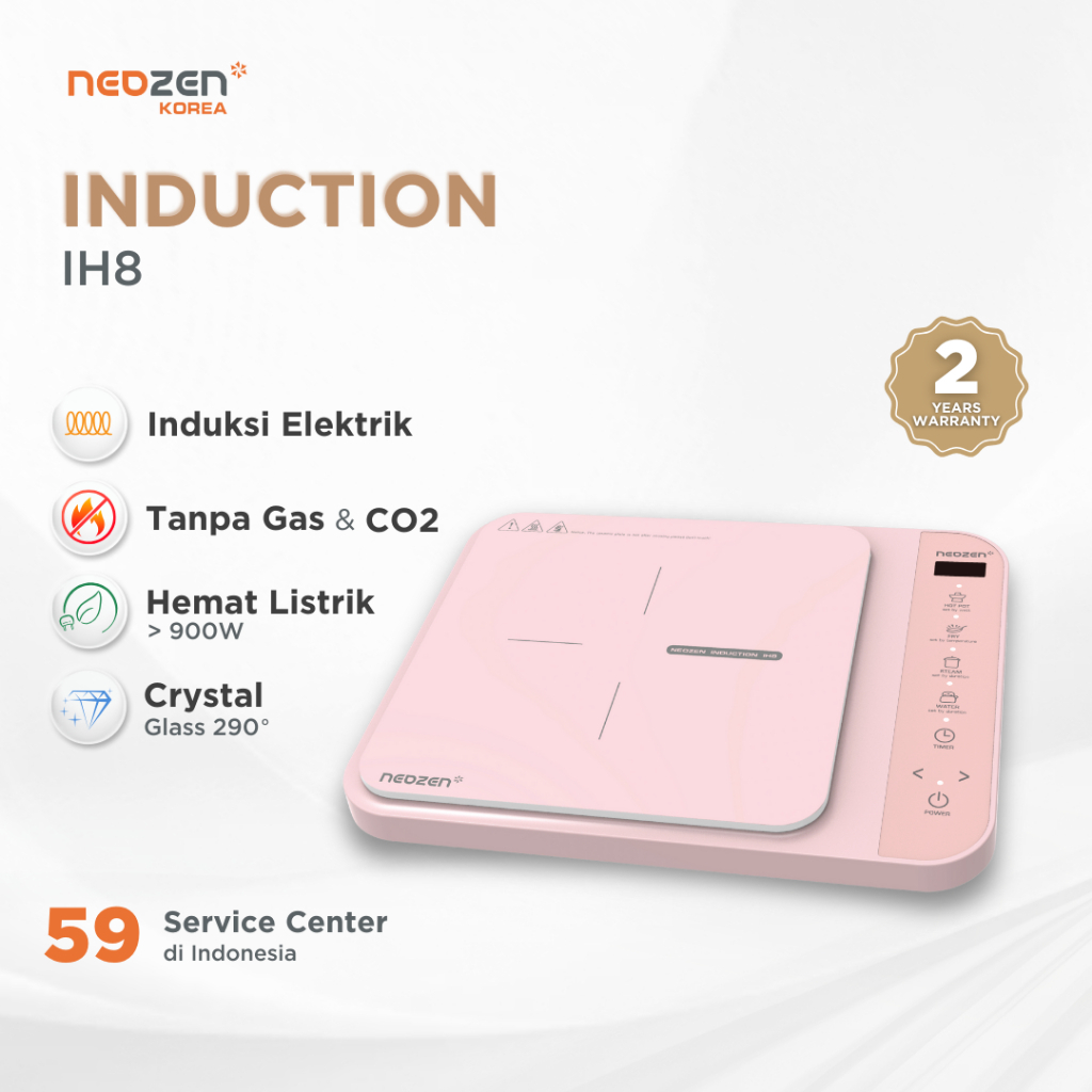 Neozen Induction Stove IH8 - Pink Pastel - Kompor Listrik Induksi