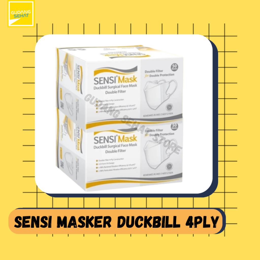 Masker Sensi Duckbill Face Mask 50 pcs / Sensi Duckbill 4ply