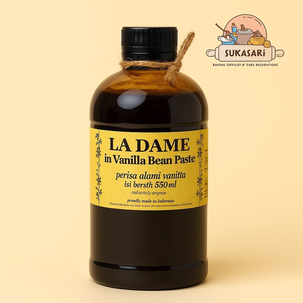 

La Dame in Vanilla Bean Paste 550 ML -- Pasta Vanilla Halal MUI 550 gr